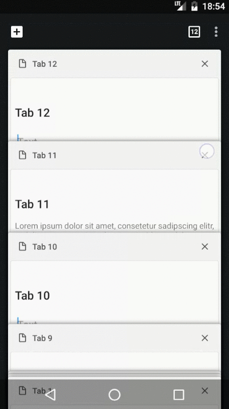 Android版Chrome上的tab效果