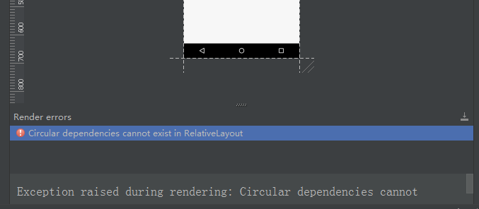 android Exception raised during rendering: Circular dependencies cannot exist in RelativeLayout